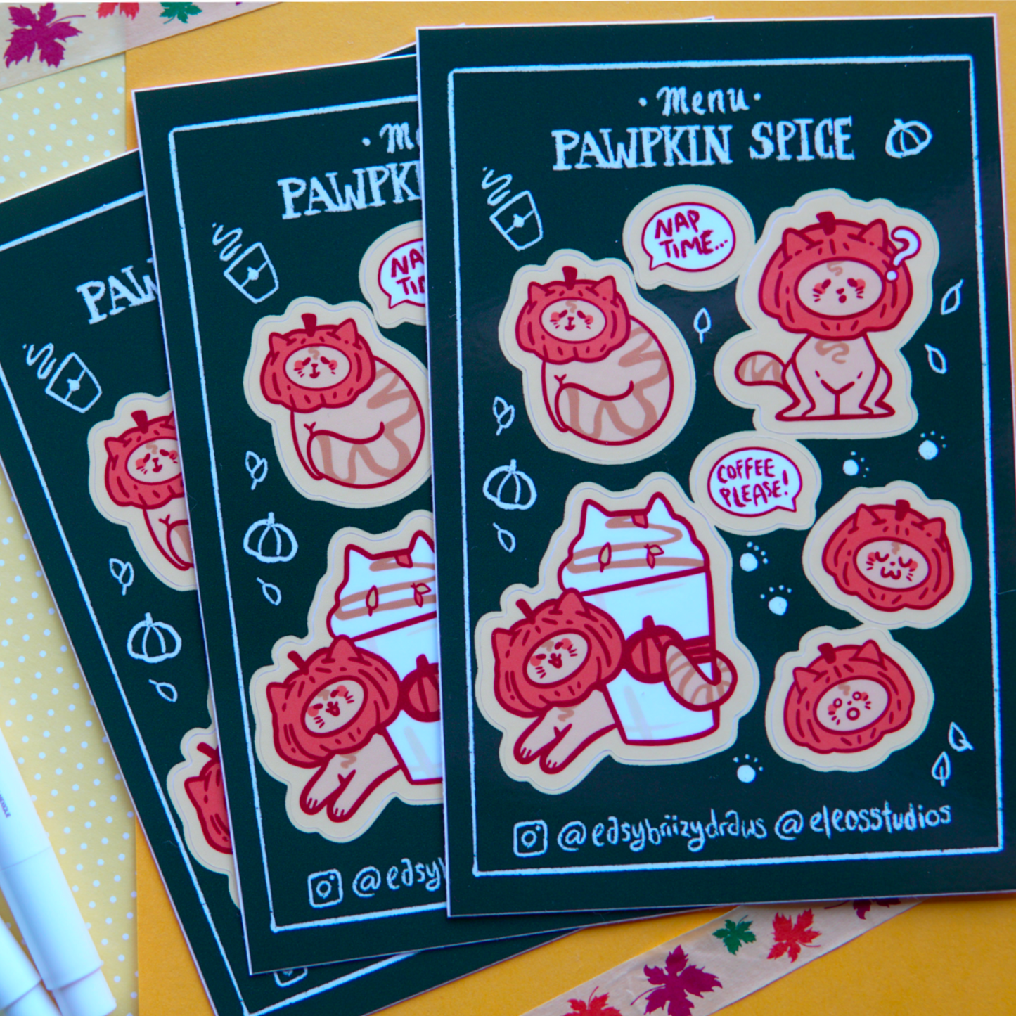 Café Cat Sticker Sheet